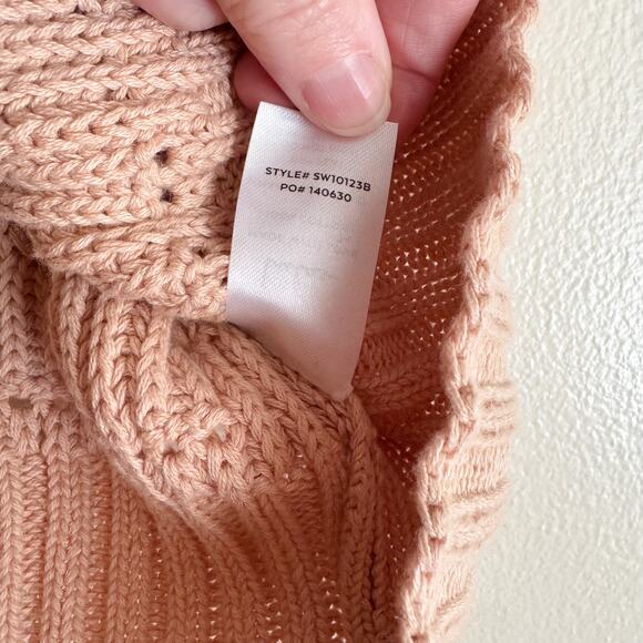 Lulu's Tan Point for Me Pointelle Knit Sweater Tank Large NWT - Picture 5 of 8